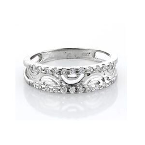 1Ct. Genuine Diamond Simulant Filigree Band Ring Sz 8